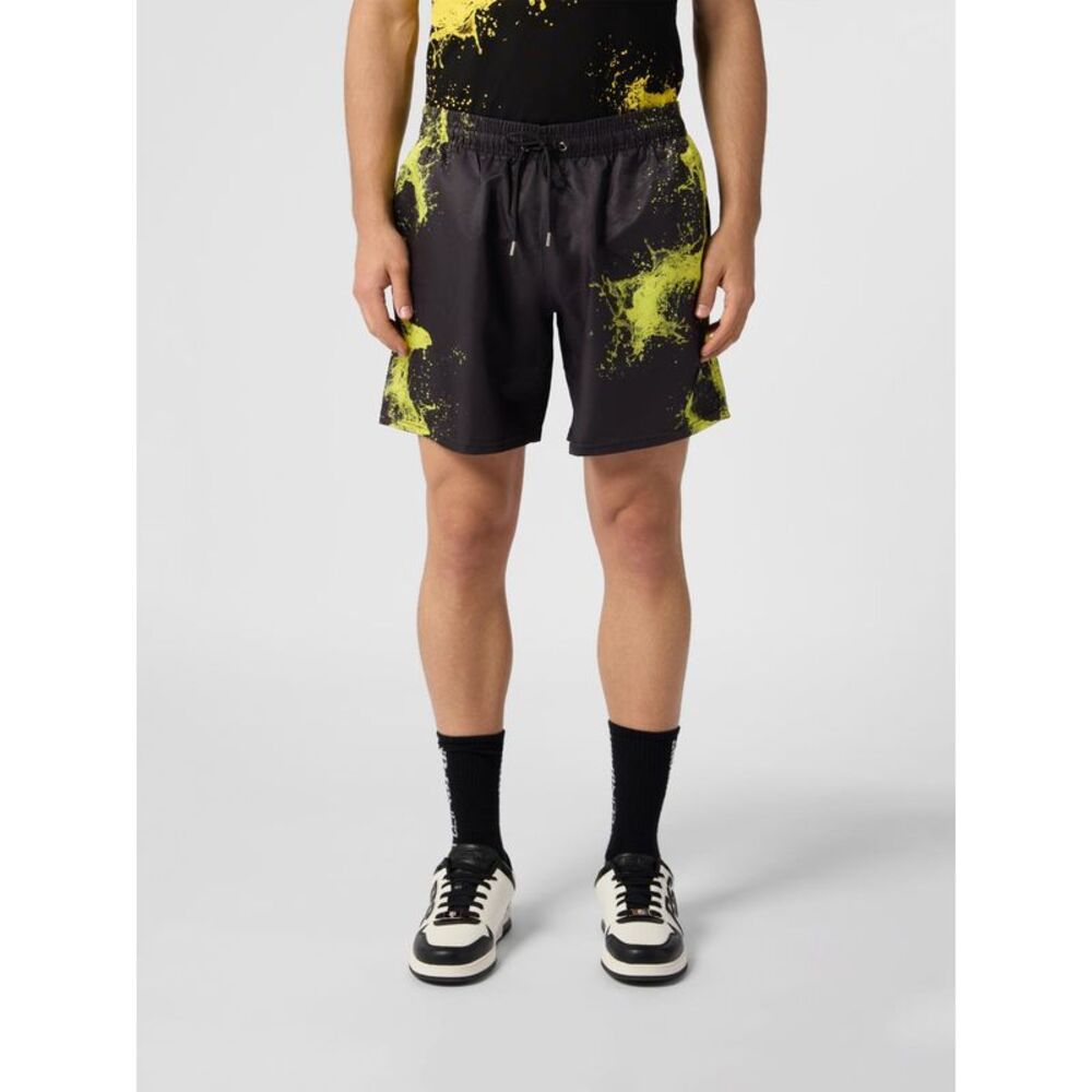 Plein Sport Men Printed Technical Fabric Jogging Shorts Plein Sport